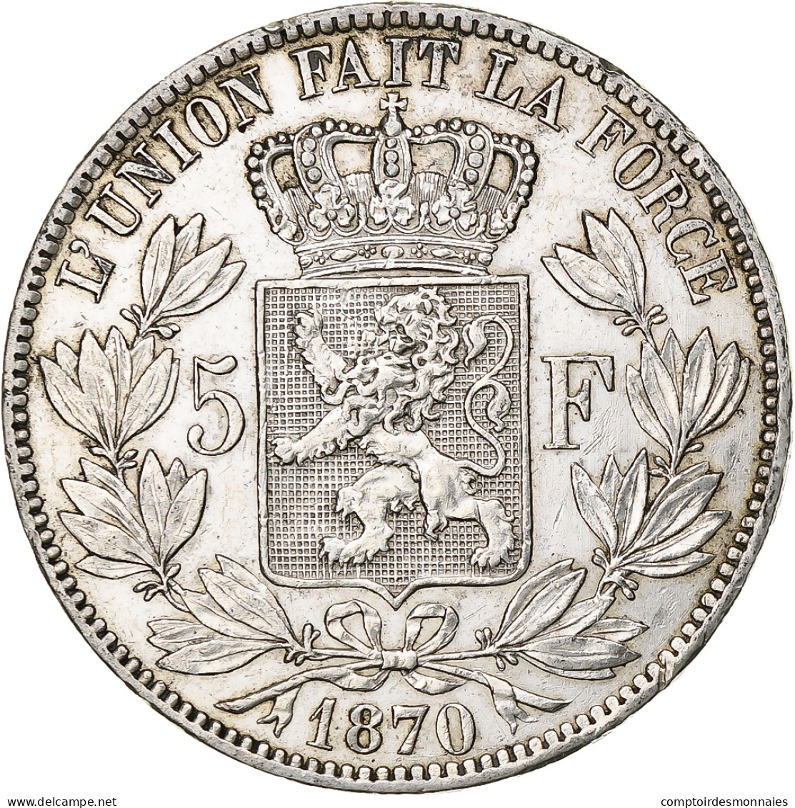 Monnaie, Belgique, Leopold II, 5 Francs, 5 Frank, 1870, Bruxelles, SUP, Argent - 5 Francs