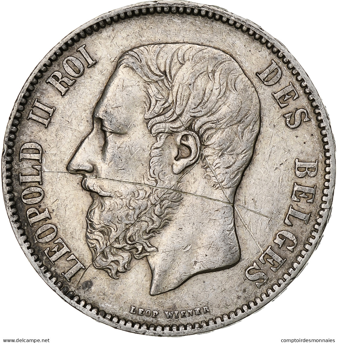 Monnaie, Belgique, Leopold II, 5 Francs, 5 Frank, 1871, TTB, Argent, KM:24 - 5 Francs