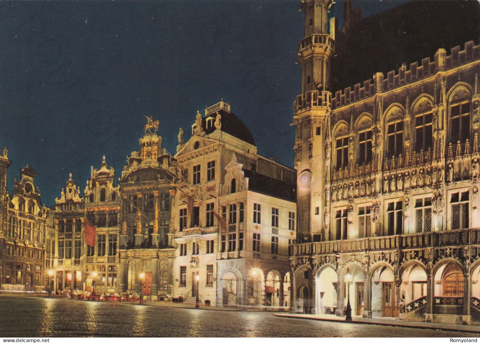 CARTOLINA  BRUXELLES,BELGIO-HOTEL DE VILLE,L'ETOILE,LE CYGNE,L'ARBRE D'OR-NON VIAGGIATA - Cafés, Hôtels, Restaurants