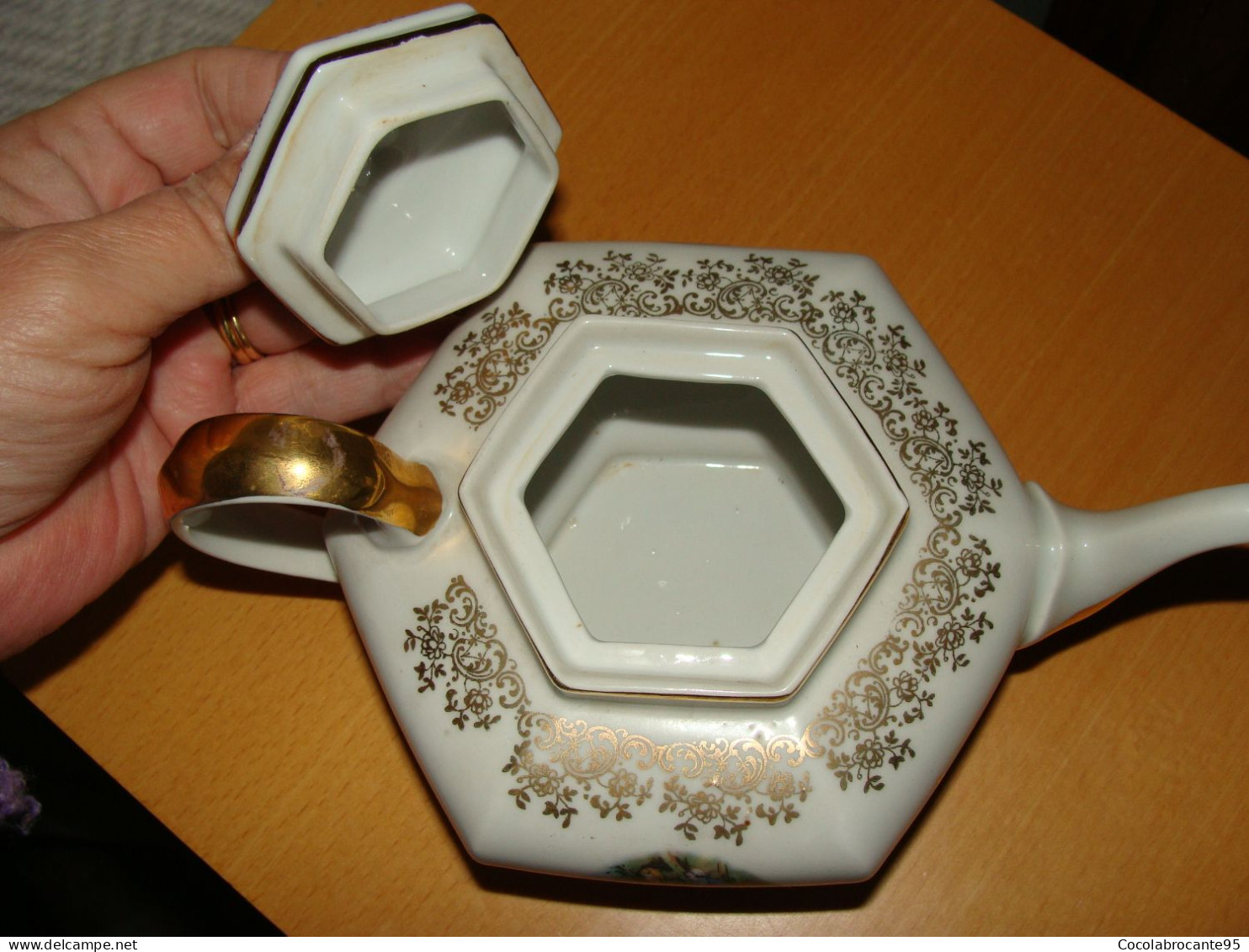 Théière hexagonale vintage Limoges