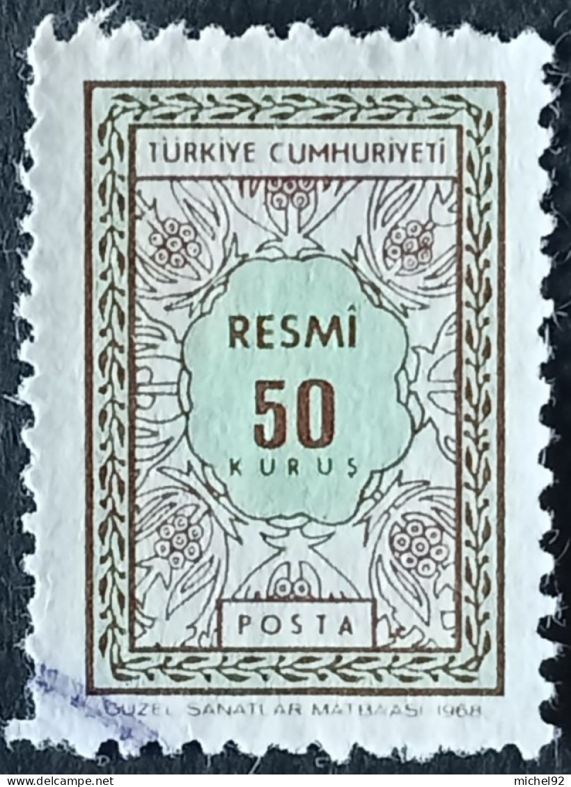 Turquie Service 1968 - YT N°108 - Oblitéré - Timbres De Service