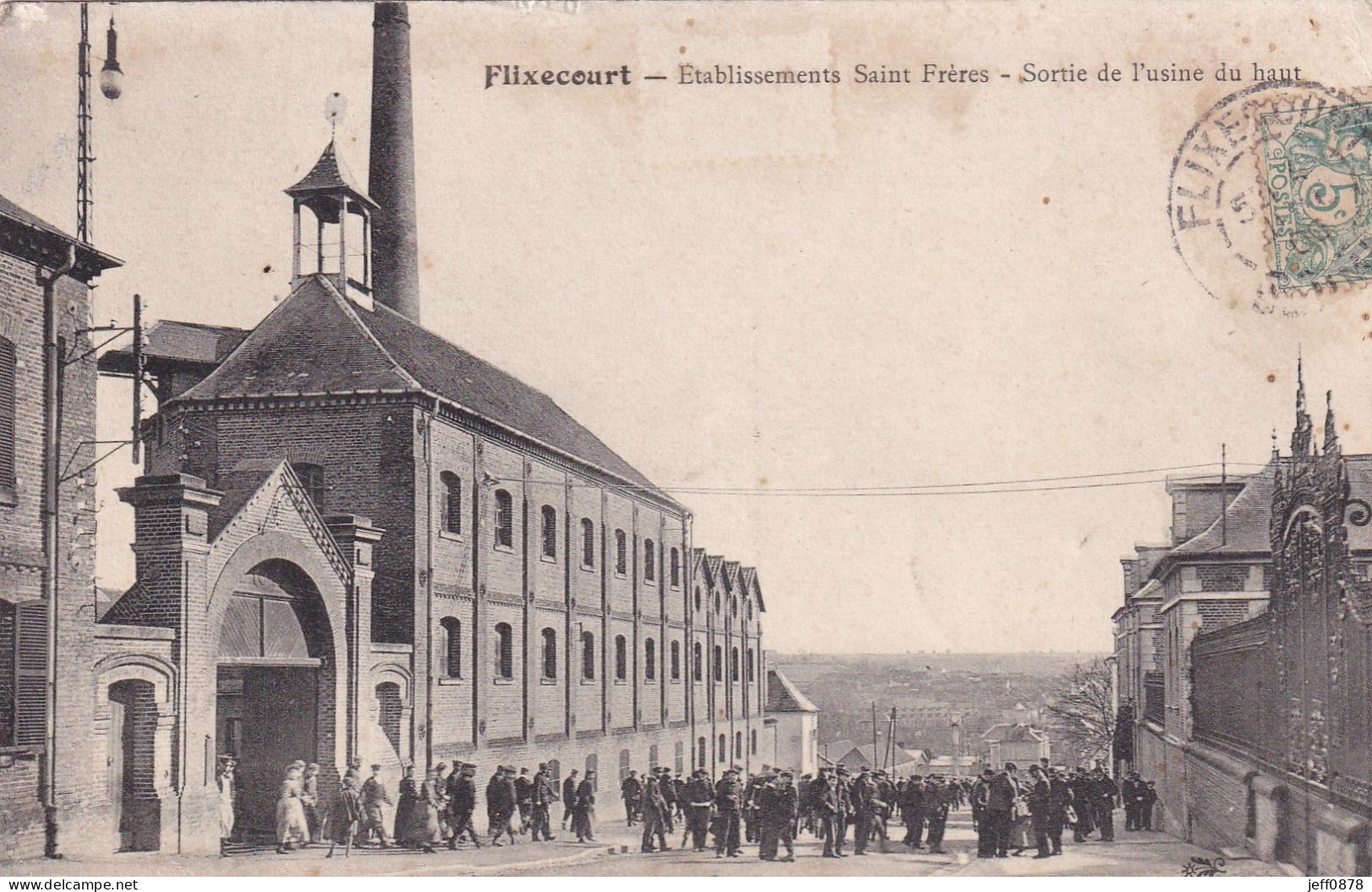 80 - SOMME - FLIXECOURT - Etablissements Saint Frères - Sortie De L'usine Du Haut - 1908 - Très Bon état - Flixecourt