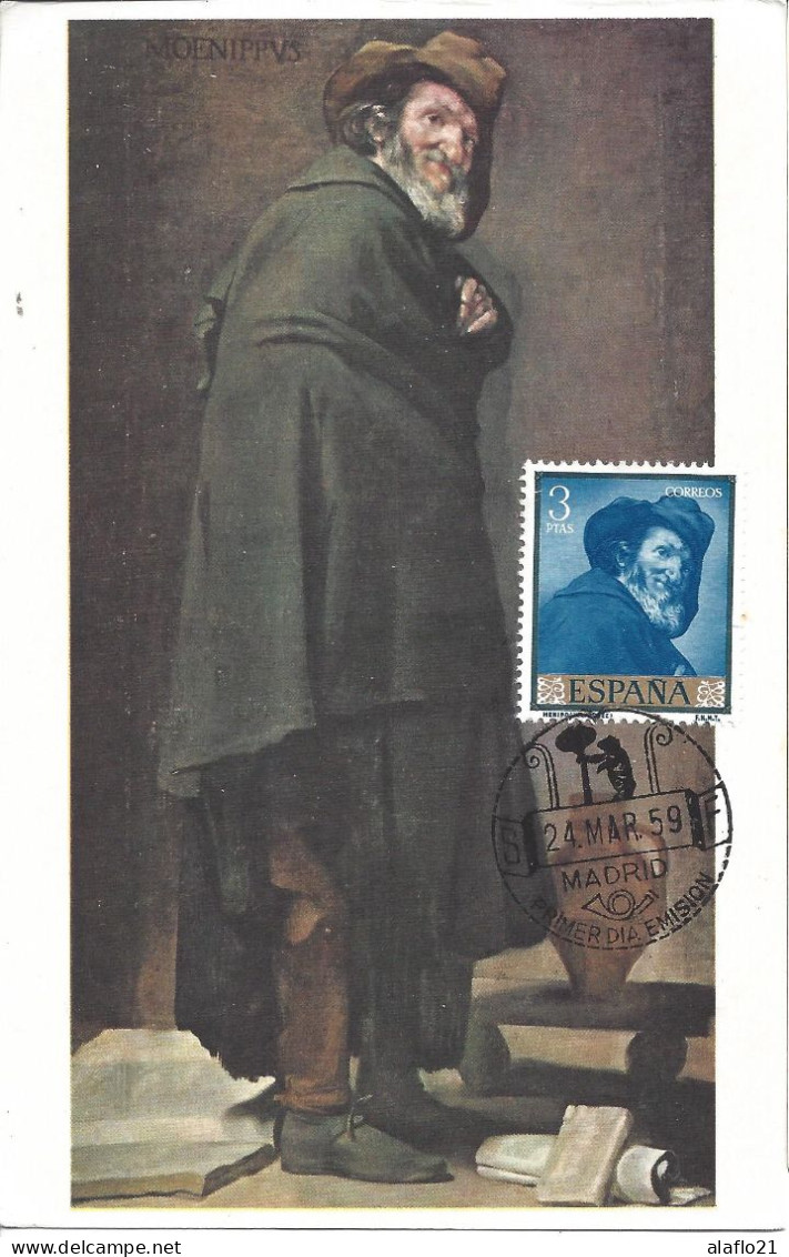 ESPAGNE - CARTE MAXIMUM - Yvert N° 936 - OEUVRE De VELASQUEZ - JOURNEE Du TIMBRE 1959 - Cartoline Maximum