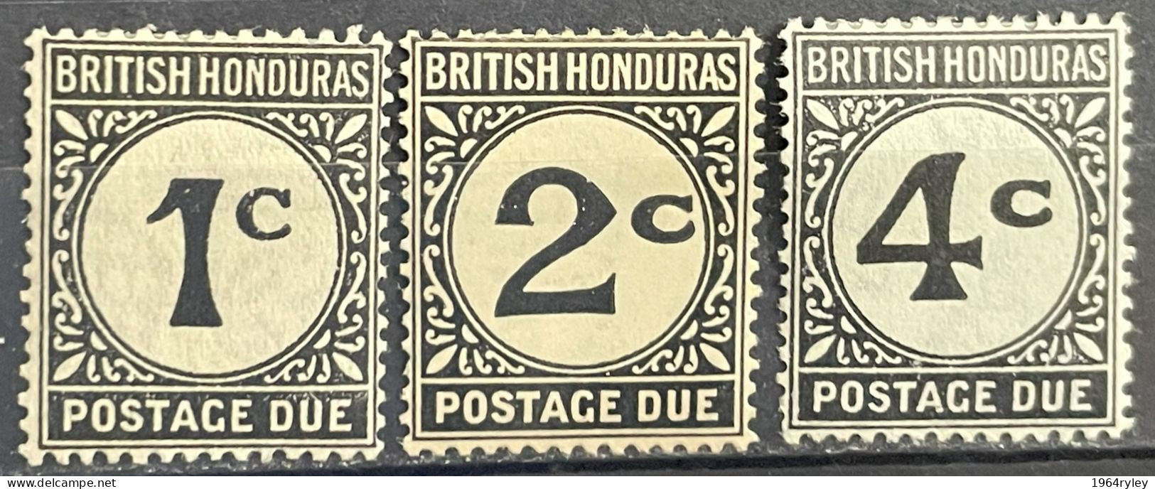 BRITISH HONDURAS  - MH* - 1923 - # J 1/3 - British Honduras (...-1970)