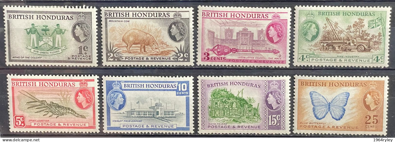 BRITISH HONDURAS  - MH* - 1953-1957 - # 144/151   8 STAMPS - Honduras Británica (...-1970)