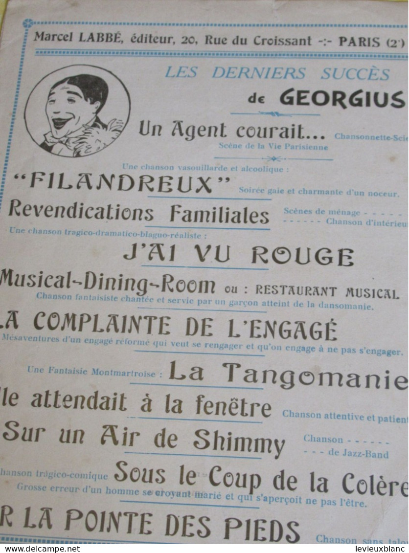 Partition Ancienne/"Sous Le Coup De La Colère/GEORGIUS/ Pierre CHAGNON/Vers1900-1920  PART384 - Otros & Sin Clasificación