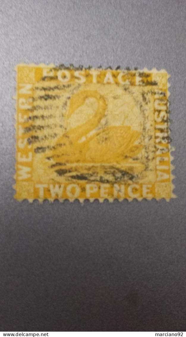 Ancien Timbre " Cygne " Western Postage Australia : Two Pence - Oblitérés