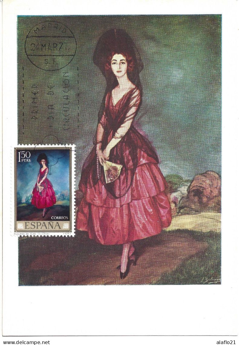 ESPAGNE - CARTE MAXIMUM - Yvert N° 1676 - DUCHESSE D'ALBE - JOURNEE Du TIMBRE 1971 - Tarjetas Máxima