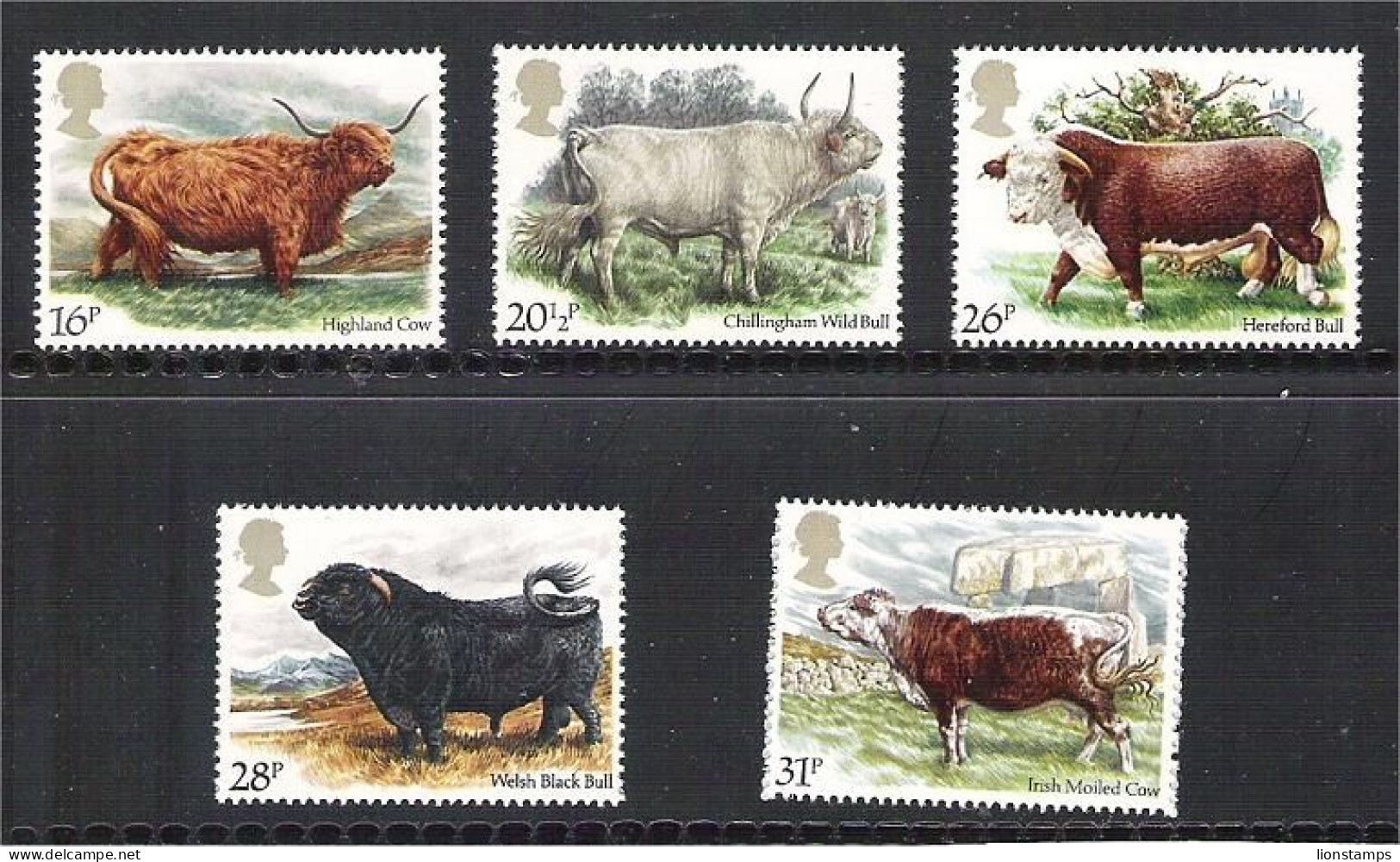 Great Britain - Scott 1044-1048  Cows - Usati