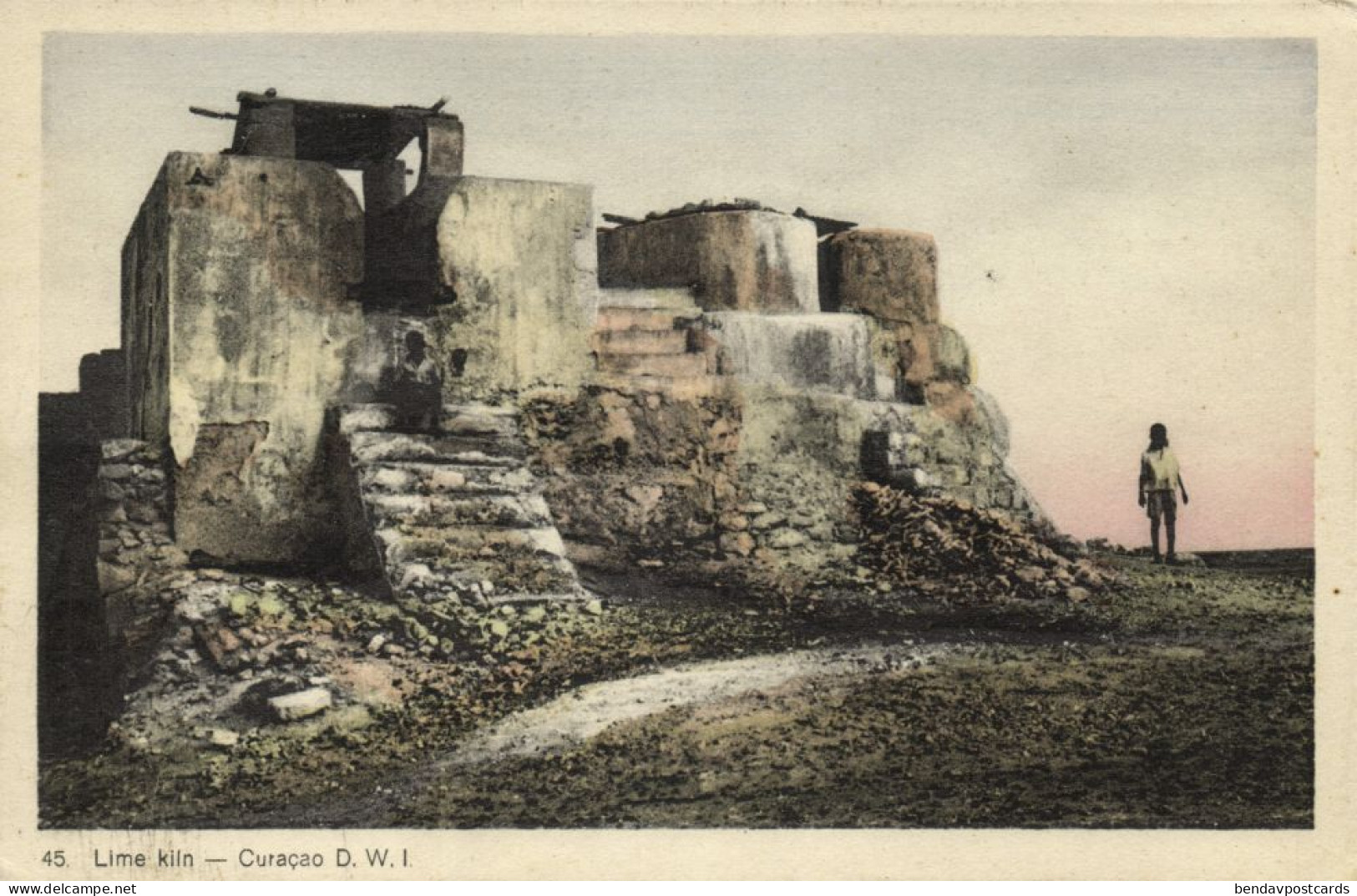 Curacao, D.W.I., WILLEMSTAD, Lime Kiln (1930s) Sunny Isle No. 45 Postcard (2) - Curaçao