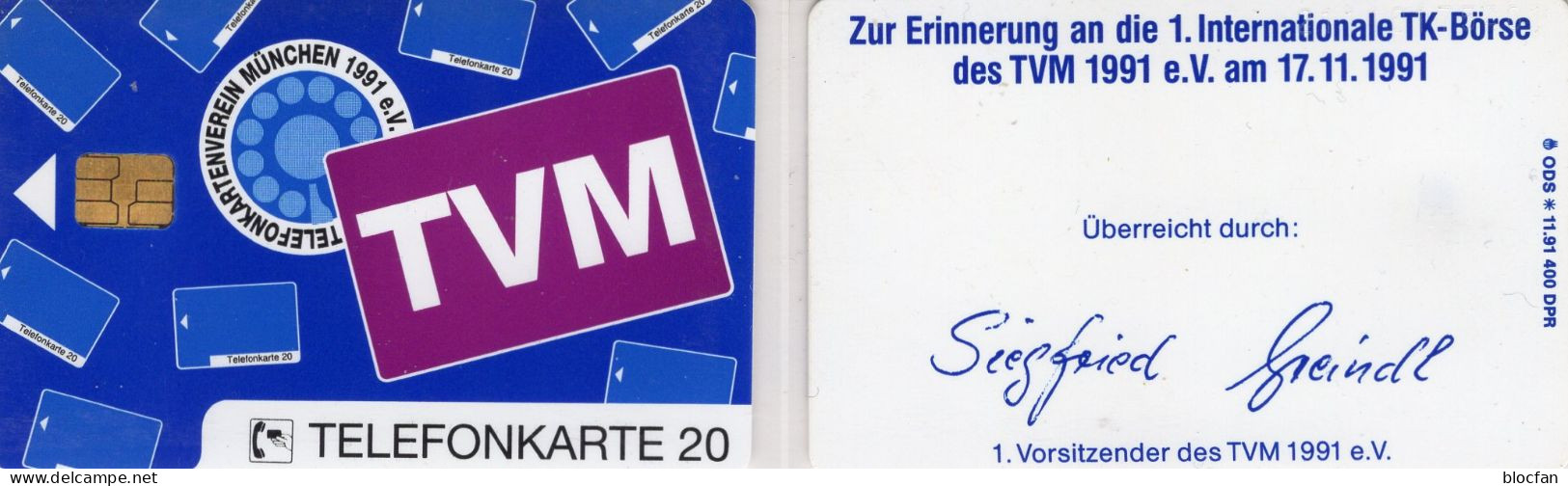 TVM Börse TK N * 11/1991 400Expl. (K608) ** 75€ Visitenkarte 1.Vorsitzender Greindl München VIP TC On Phonecards Germany - V-Series : VIP & Visiting Cards