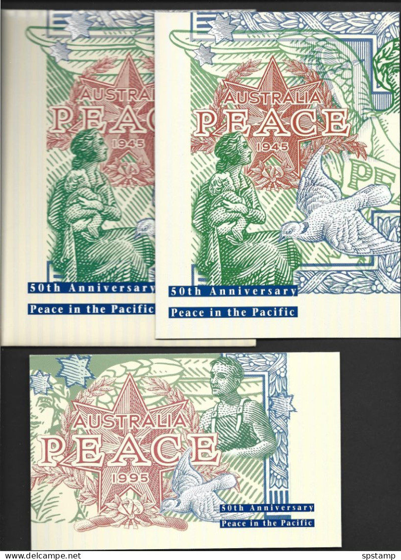 Australia 1995 WWII Peace Anniversary Set Of 2 Packs Including Penny Proof Pack In Original Outer - Presentation Packs