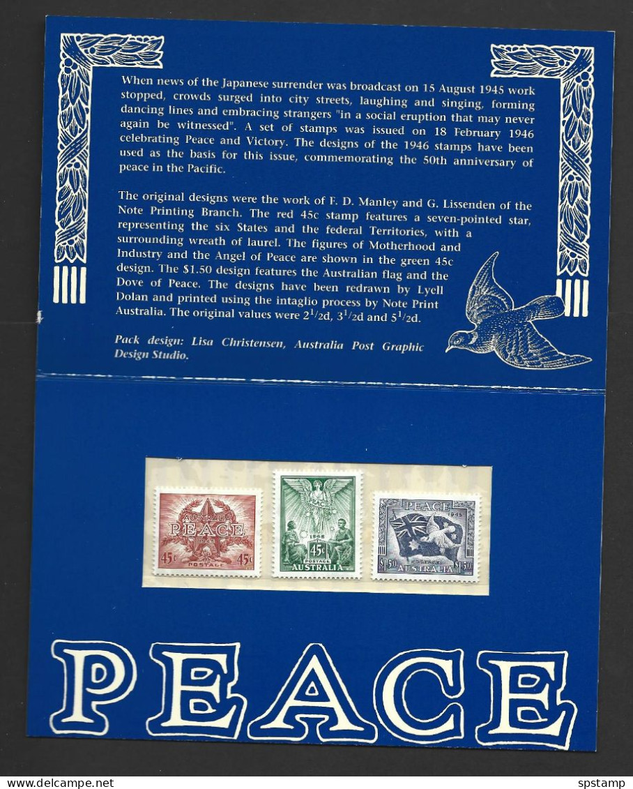 Australia 1995 WWII Peace Anniversary Set Of 2 Packs Including Penny Proof Pack In Original Outer - Presentation Packs