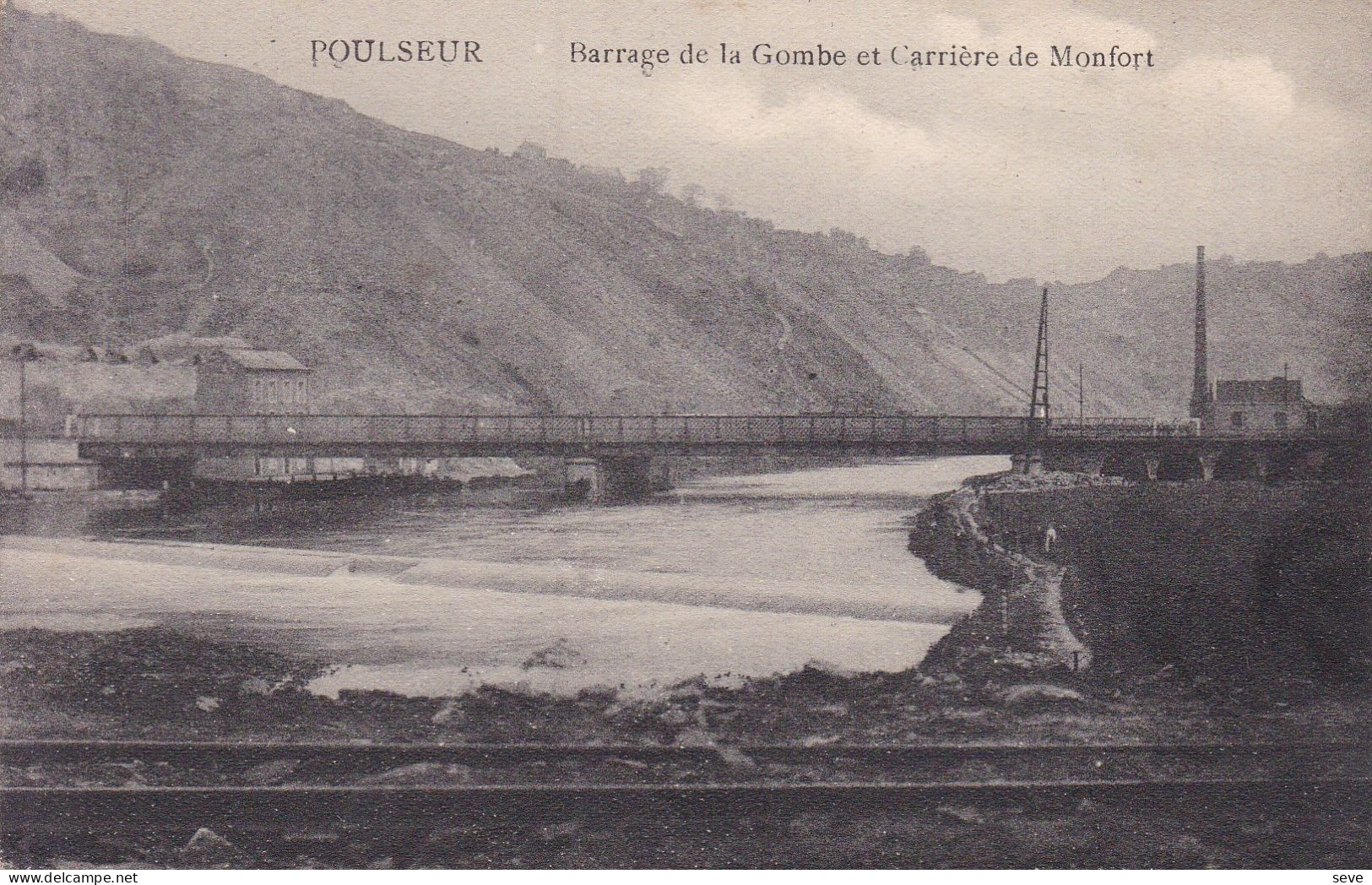 POULSEUR Barrage De La Bombe Et Carrière De Monfort Carte Postée En 1909 - Comblain-au-Pont