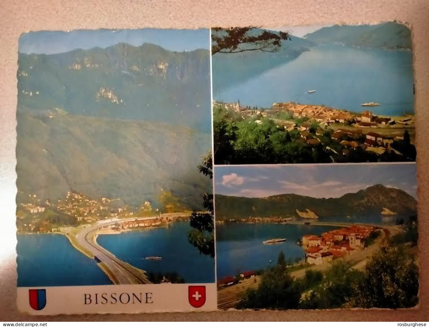 Cartolina Svizzera Bissone Lago 3 Vedute FG VG - Bissone