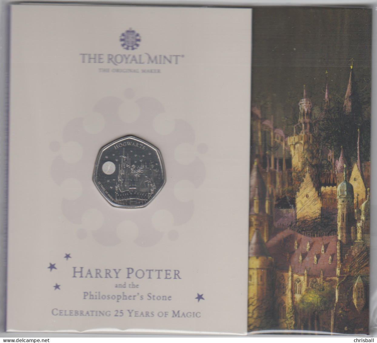 UK 50p  Harry Potter Hogwarts School - BUNC Coin Royal Mint Presentation Pack - 50 Pence