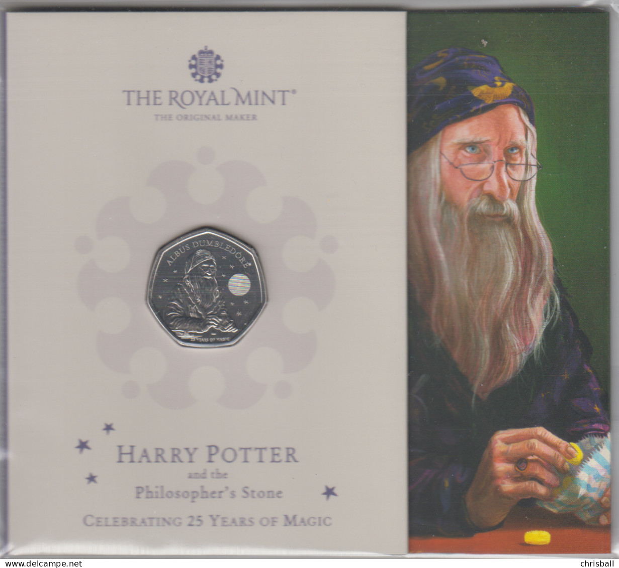 UK 50p  Harry Potter Dumbledore - BUNC Coin Royal Mint Presentation Pack - 50 Pence