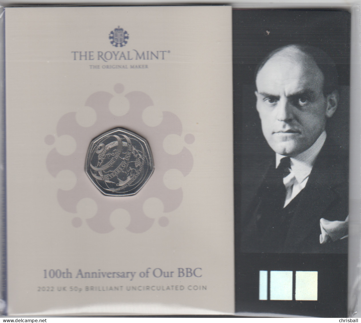 UK 50p BBC Anniversary - BUNC Coin Royal Mint Presentation Pack - 50 Pence