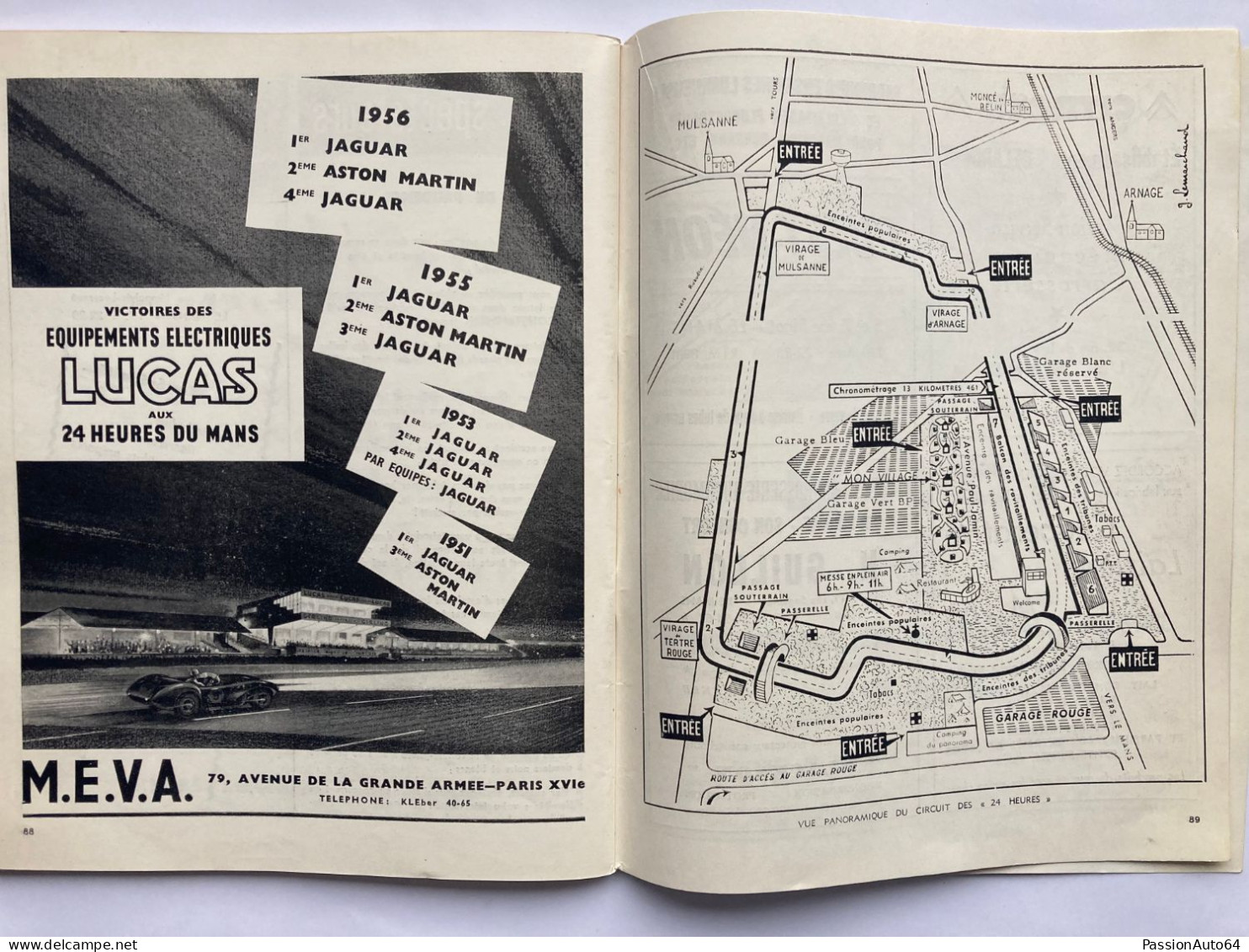 Programme original ACO 24 heures du mans 1957 / Couverture Geo Ham ( 24h 24 H )