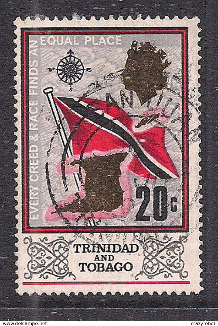 Trinidad & Tobago 1969 - 72 QE2 20ct Flag & Map Used SG 347  ( A1455 ) - Trinité & Tobago (1962-...)