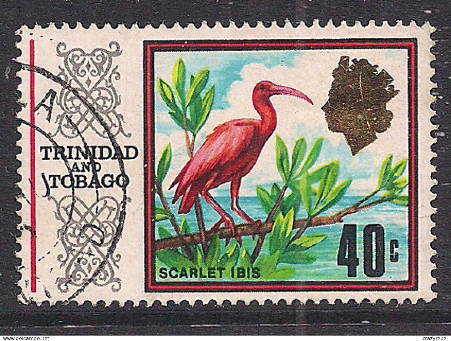 Trinidad & Tobago 1969 - 72 QE2 40ct Scarlet Ibis Used SG 350  ( A1467 ) - Trinidad & Tobago (1962-...)