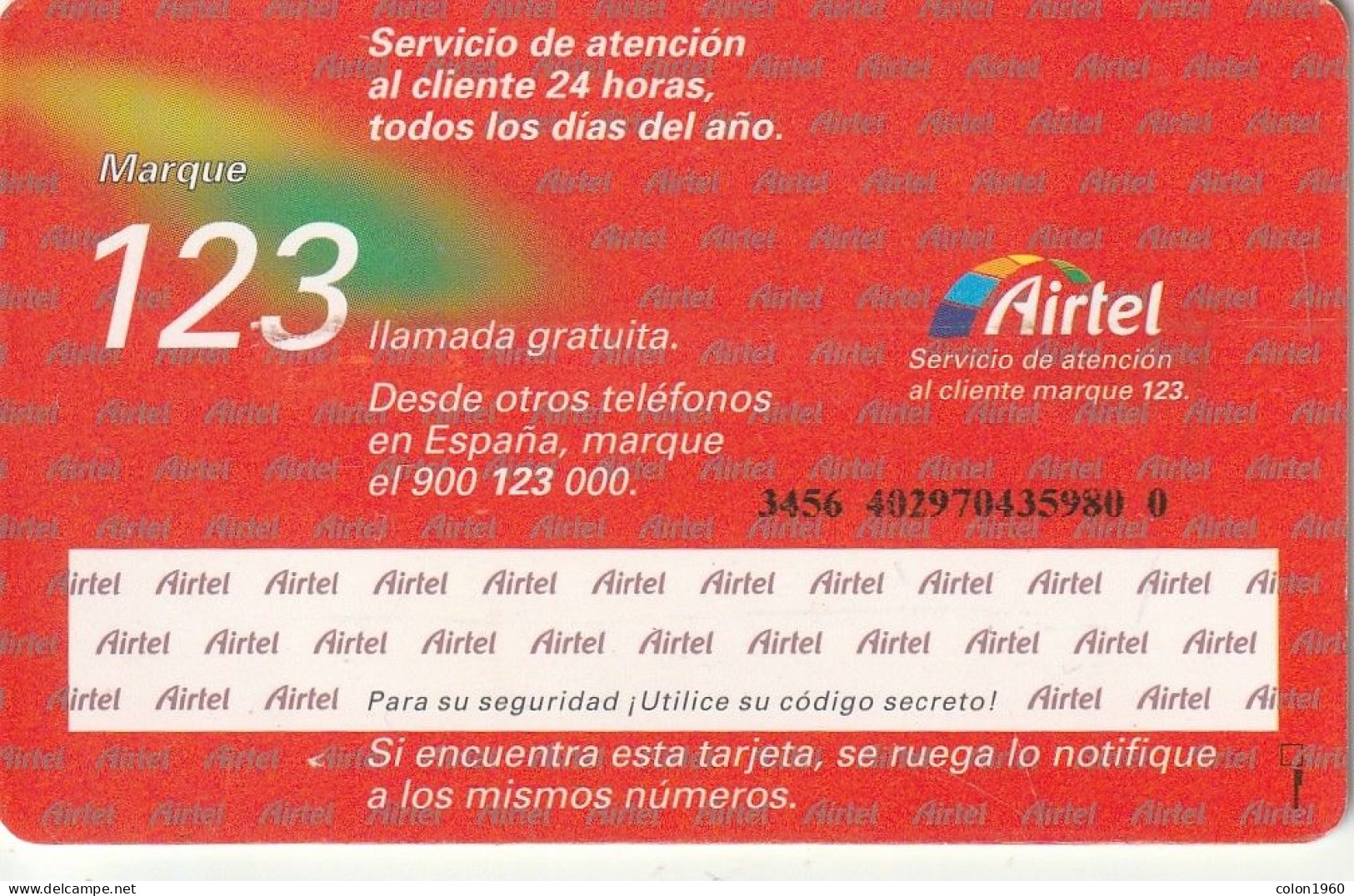 ESPAÑA. A-012. SIM 1. GSM - AIRTEL. (663). - Airtel