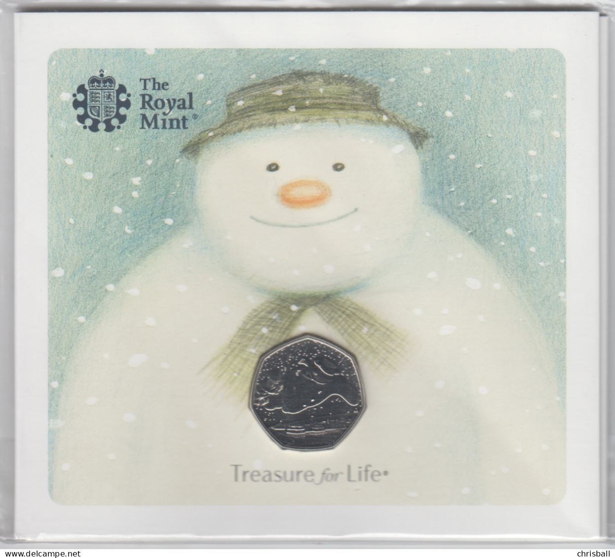 UK 50p Coin 2018 Snowman - Brilliant Uncirculated BU In Royal Mint Pres/Pack - 50 Pence