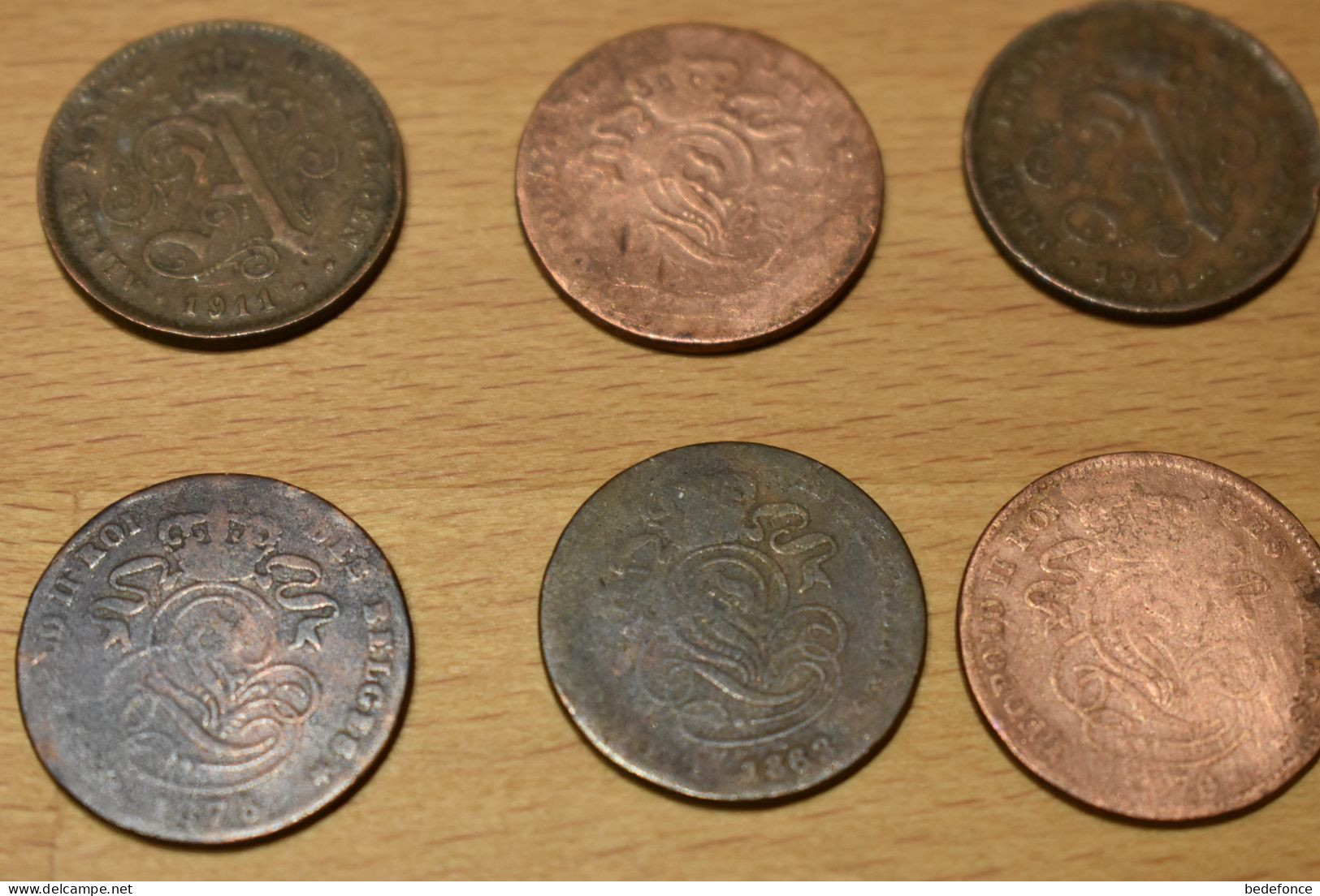Monnaie - Belgique - lot de 24 pièces de 2 cents - de 1862 à 1919