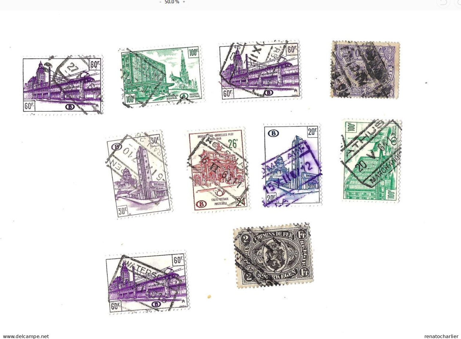 Collection De 60 Timbres Oblitérés.Chemins De Fer - Sonstige & Ohne Zuordnung