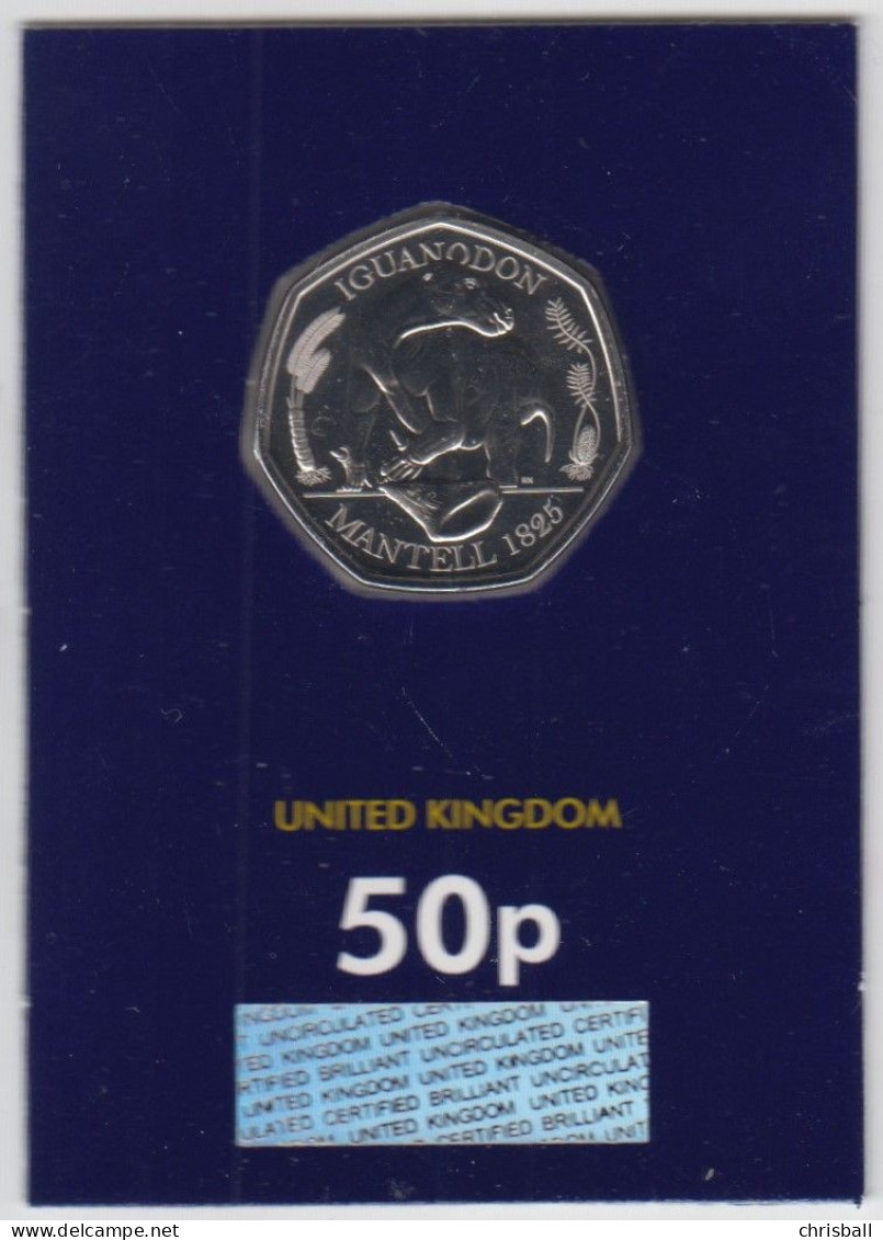 UK 50p Coin Dinosaur- Brilliant Uncirculated BU In Blue Card - 50 Pence