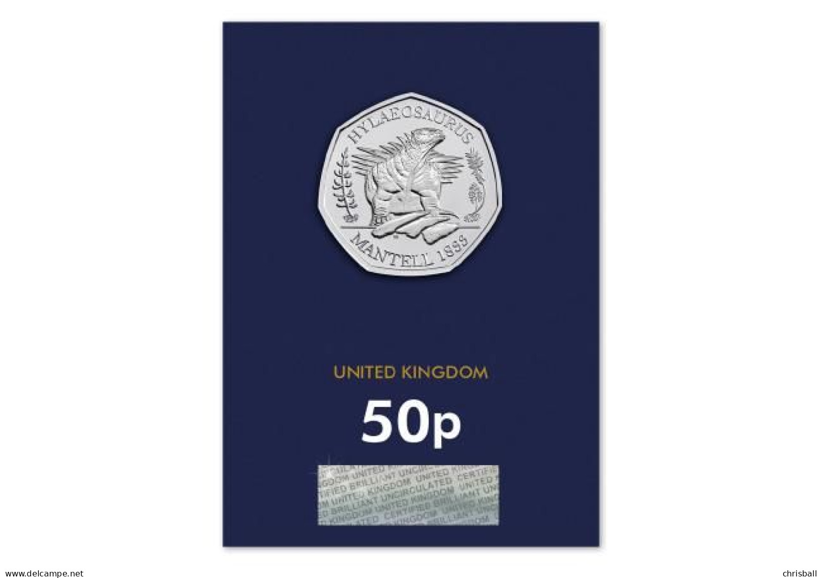 UK 50p Coin Dinosaur- Brilliant Uncirculated BU In Blue Card - 50 Pence