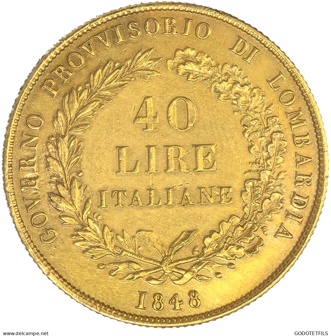 Gouvernement Provisoire De Lombardie - 40 Lire - 1848 - Milan - Governo Rivoluzionario Provvisiorio