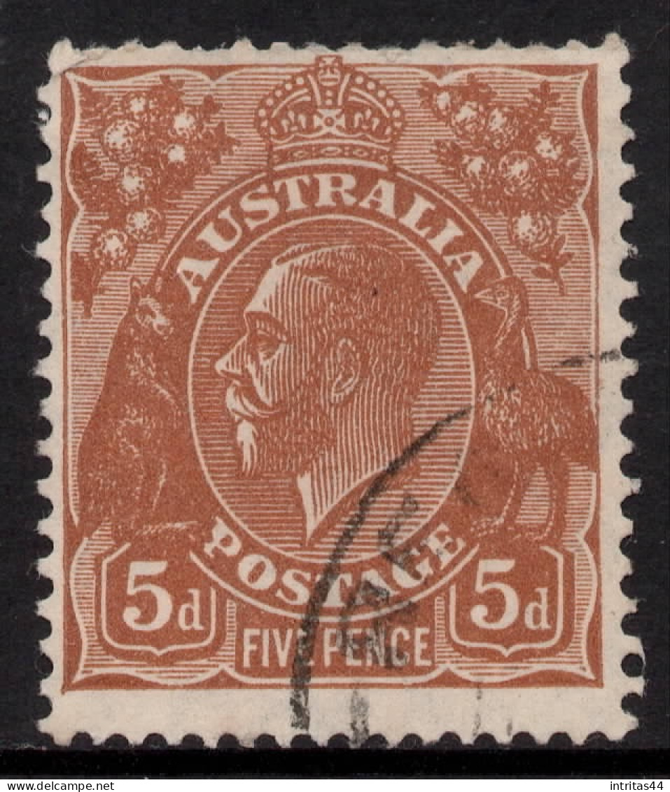 AUSTRALIA 1932 5d ORANGE - BROWN KGV STAMP( DIE II) CofA WMK SG.130 VFU - Used Stamps