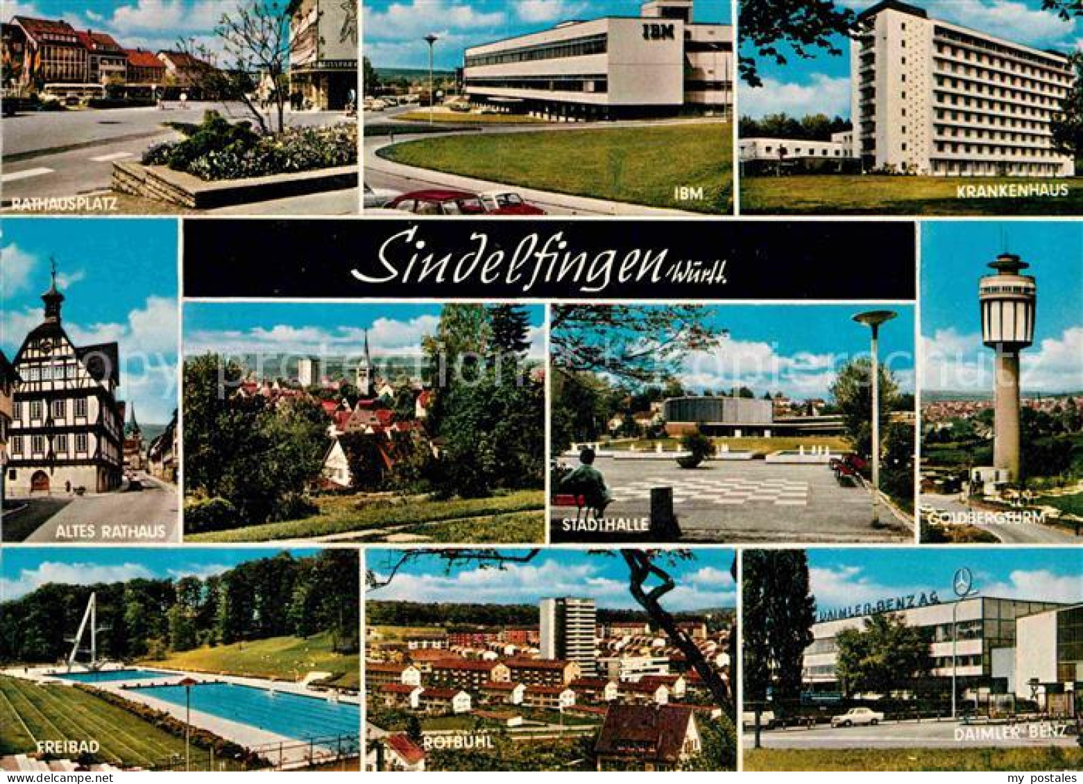 42625317 Sindelfingen Goldbergturm Freibad Daimler Rotbuhl Stadthalle Rathaus Kr - Sindelfingen
