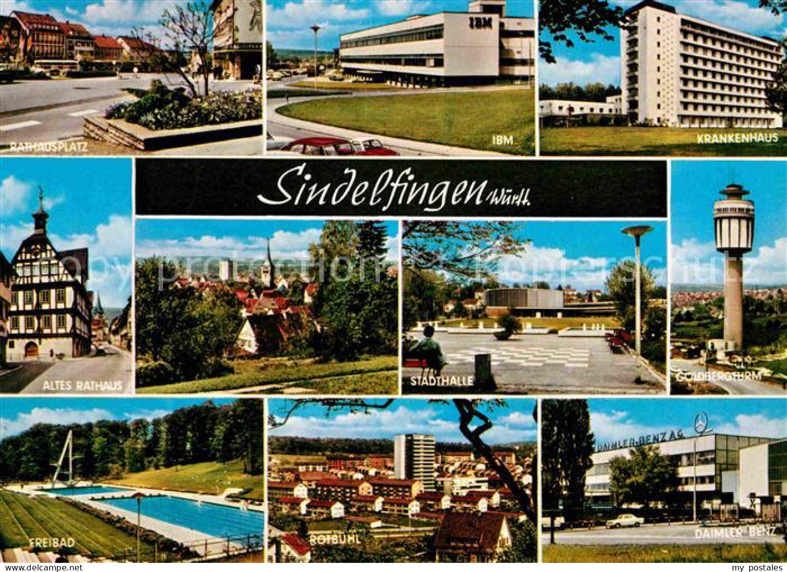 42625272 Sindelfingen Rathausplatz IBM Krankenhaus Altes Rathaus Goldbergturm Da - Sindelfingen