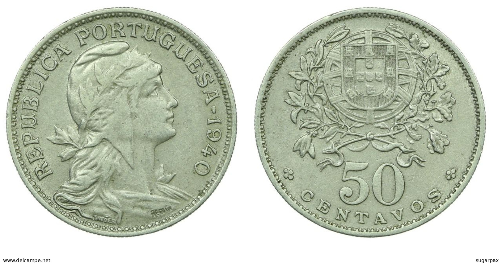 PORTUGAL - $50 ( 50 Centavos ) - 1940 - KM 577 - A.G. 20.08 - REPÚBLICA - Portugal