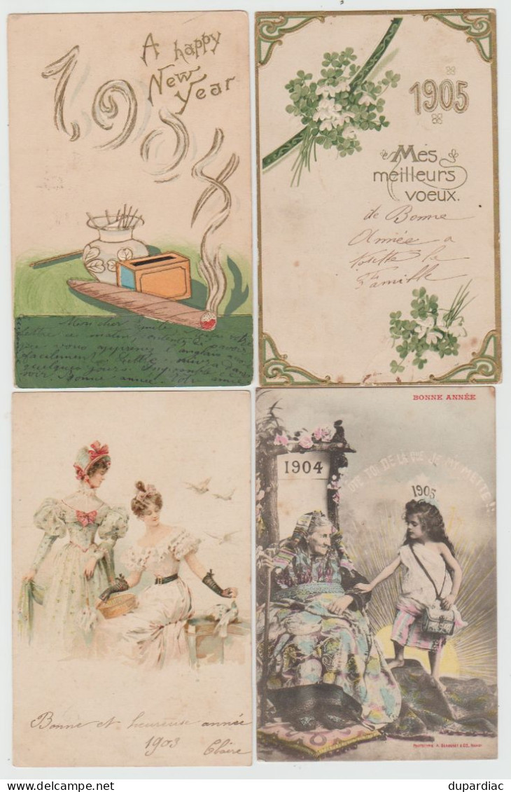 Millésimes des années 1903 à 1917 : lot de 33 cartes fantaisies.