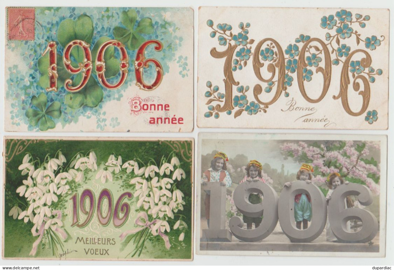 Millésimes des années 1903 à 1917 : lot de 33 cartes fantaisies.