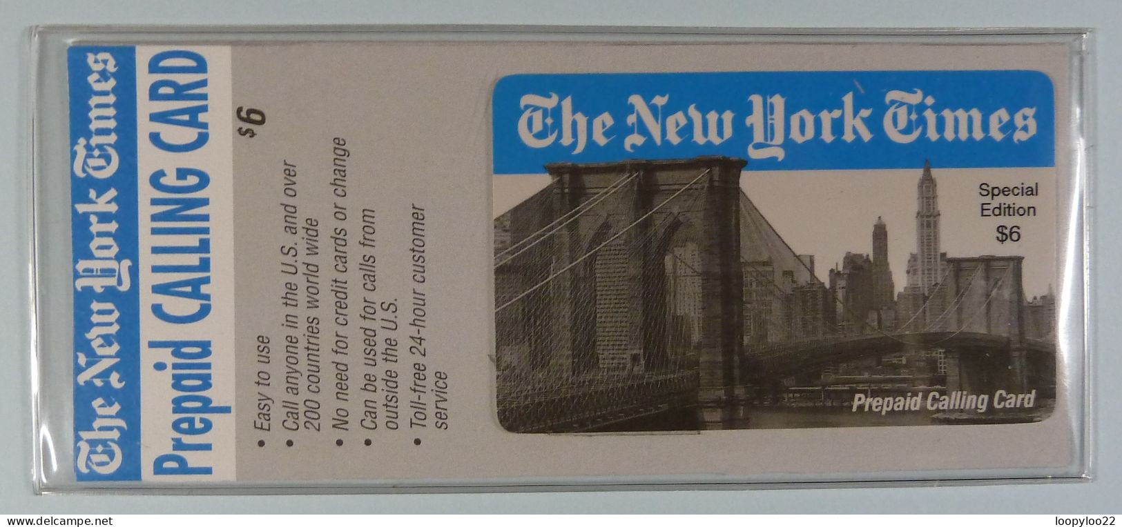 USA - Prepaid - The New York Times - $6 - Special Edition - 2500ex - Mint In Original Folder - Sonstige & Ohne Zuordnung
