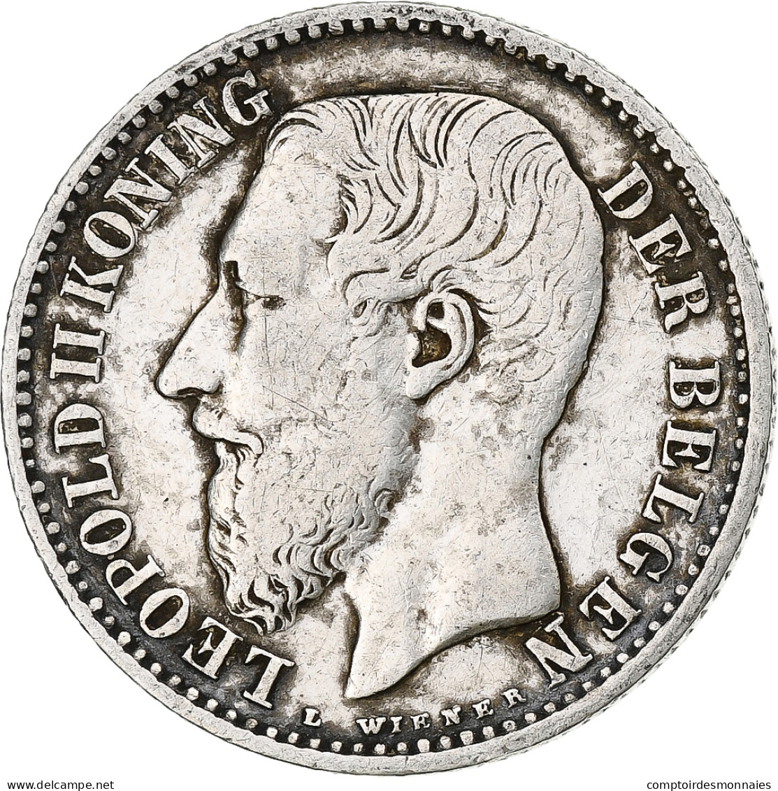 Monnaie, Belgique, Leopold II, Franc, 1887, TB+, Argent, KM:29.1 - 1 Frank