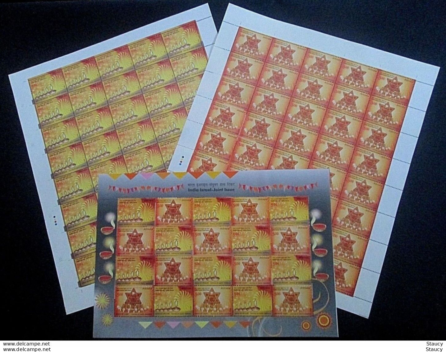 INDIA 2012 INDIA ISRAEL JOINT ISSUE COMPLETE 2 FULL SHEETS SET + Sheetlet, MNH P. O Fresh & Fine, Ex. Rare - Gezamelijke Uitgaven