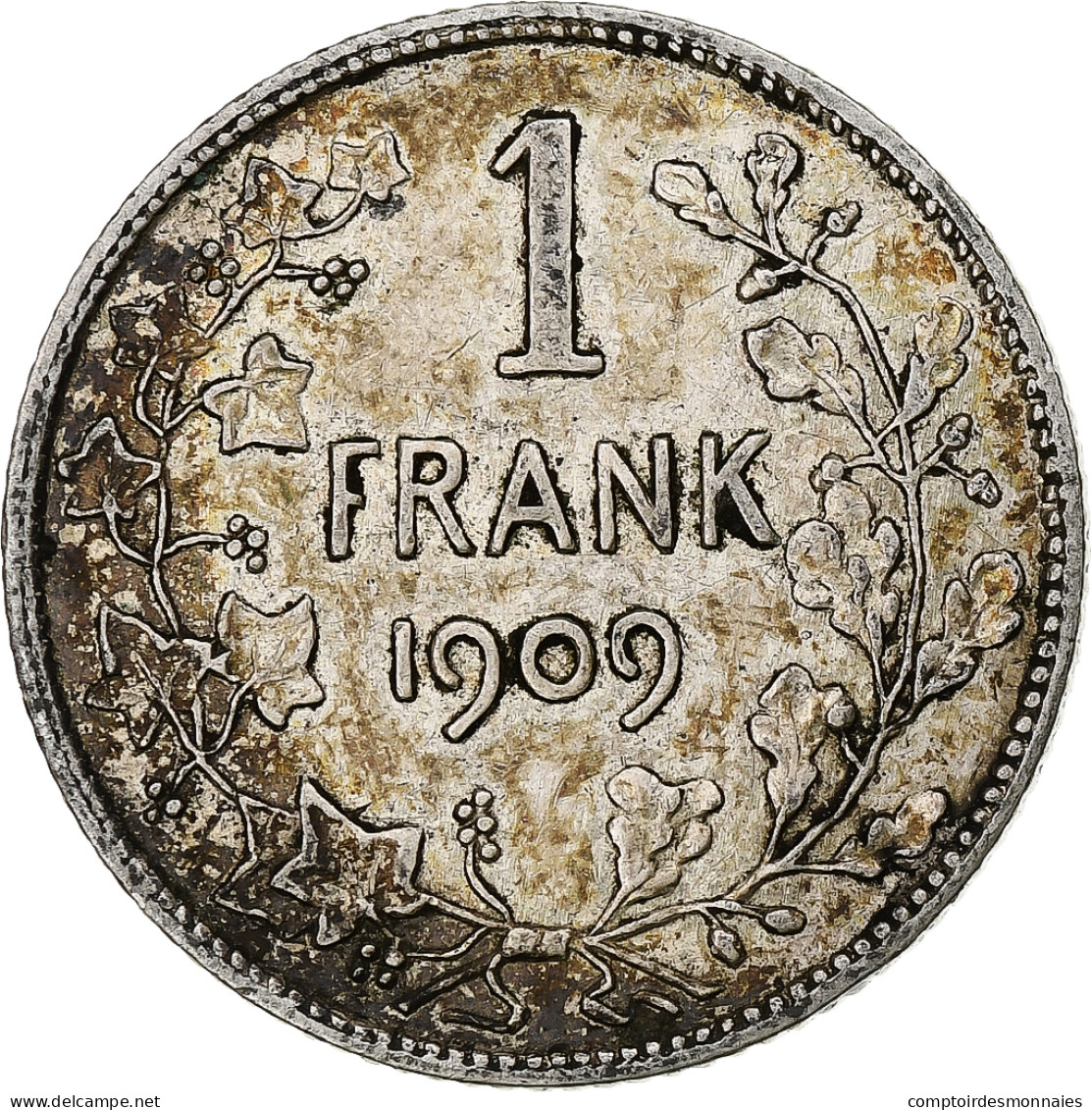 Monnaie, Belgique, Leopold II, Franc, 1909, TB, Argent, KM:57.1 - 1 Franc