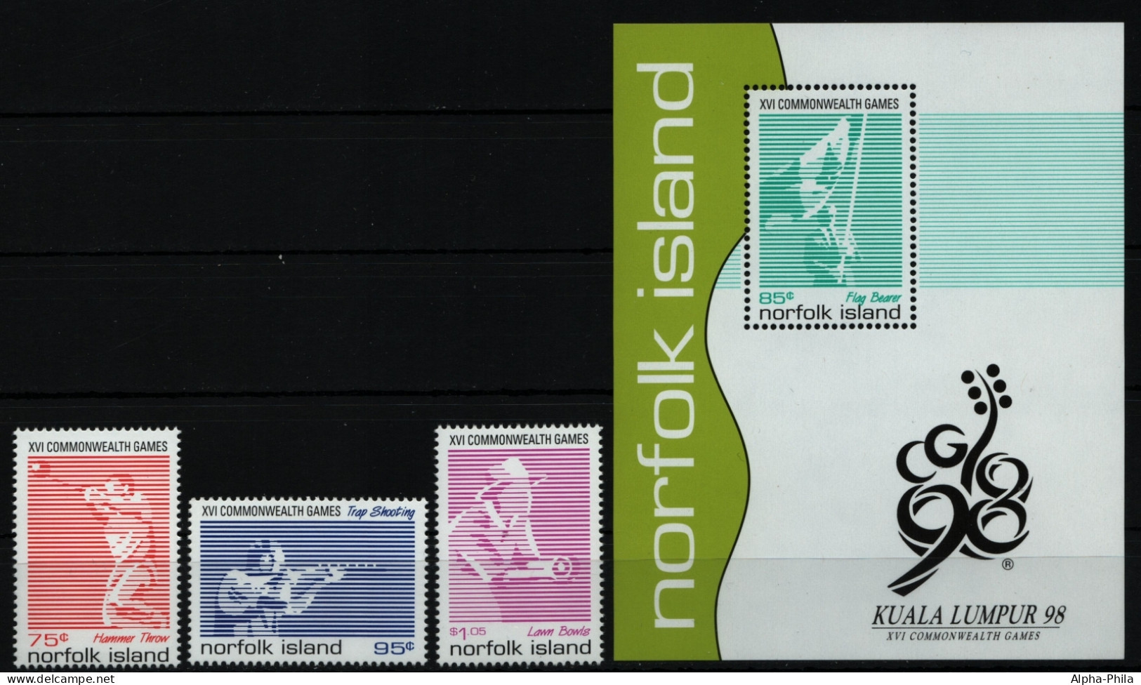 Norfolk-Insel 1998 - Mi-Nr. 672-674 & Block 25 ** - MNH - Sportspiele - Norfolk Island