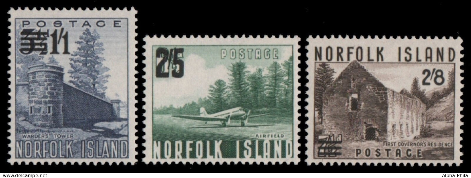 Norfolk-Insel 1960 - Mi-Nr. 37-39 ** - MNH - Freimarken / Definitives - Norfolk Island