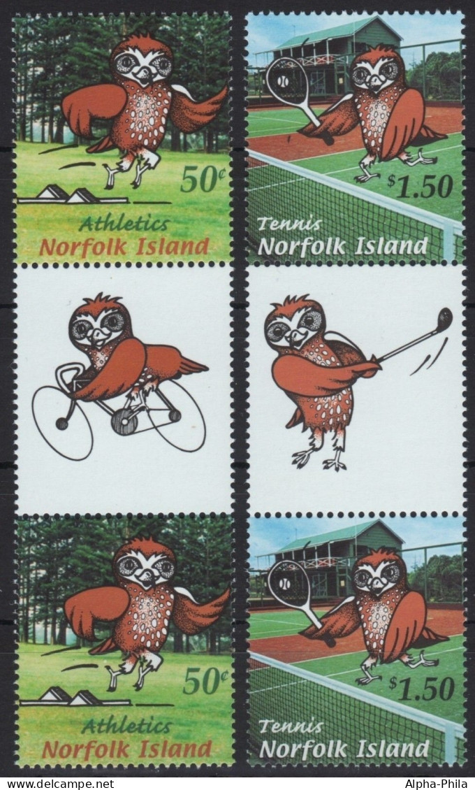 Norfolk-Insel 2002 - Mi-Nr. 789-790 ** - MNH - Gutterpair - Sportspiele - Norfolk Island