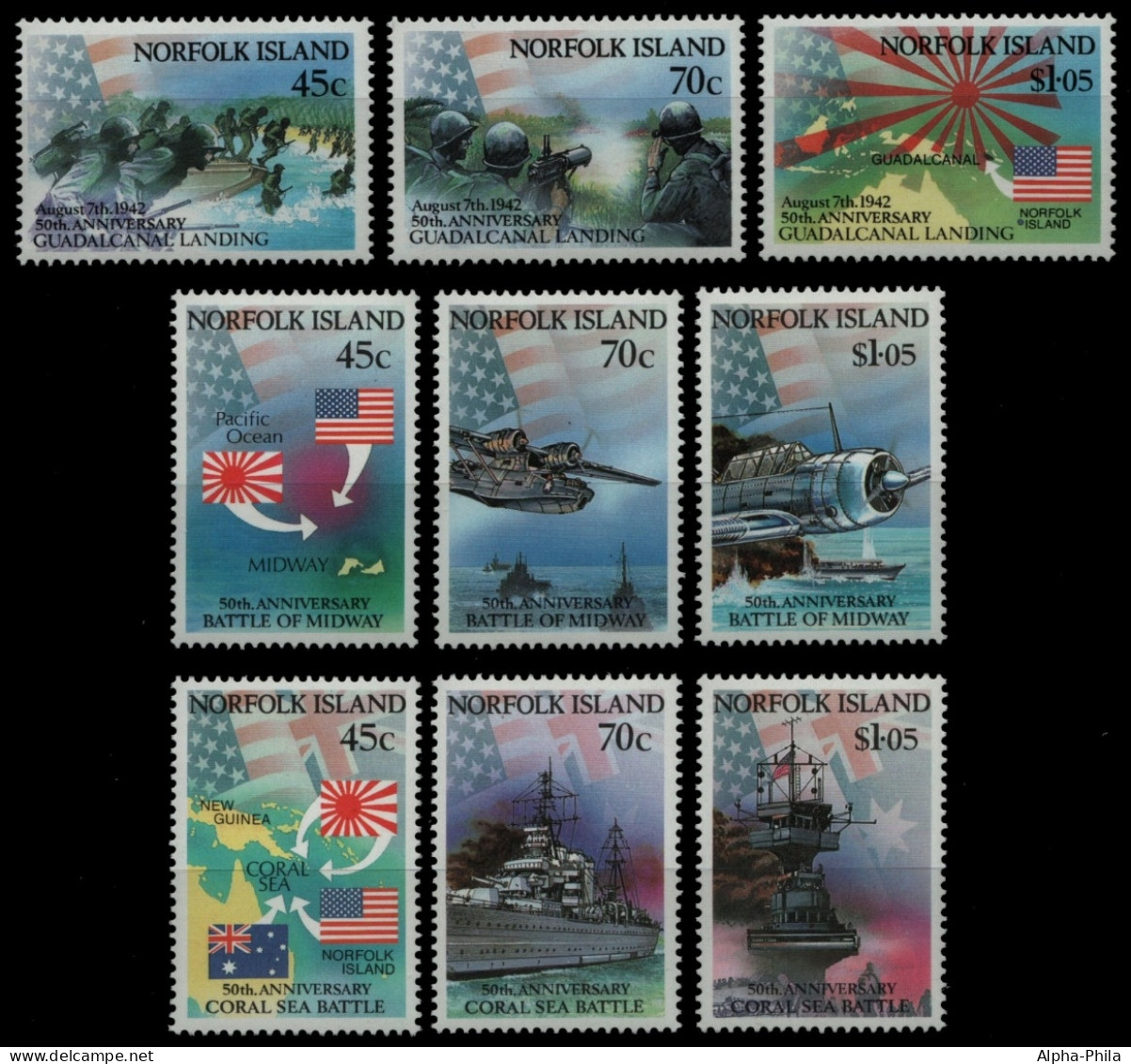 Norfolk-Insel 1992 - Mi-Nr. 522-524, 525-527 & 528-530 ** - MNH - 3 Ausgaben - Norfolk Island