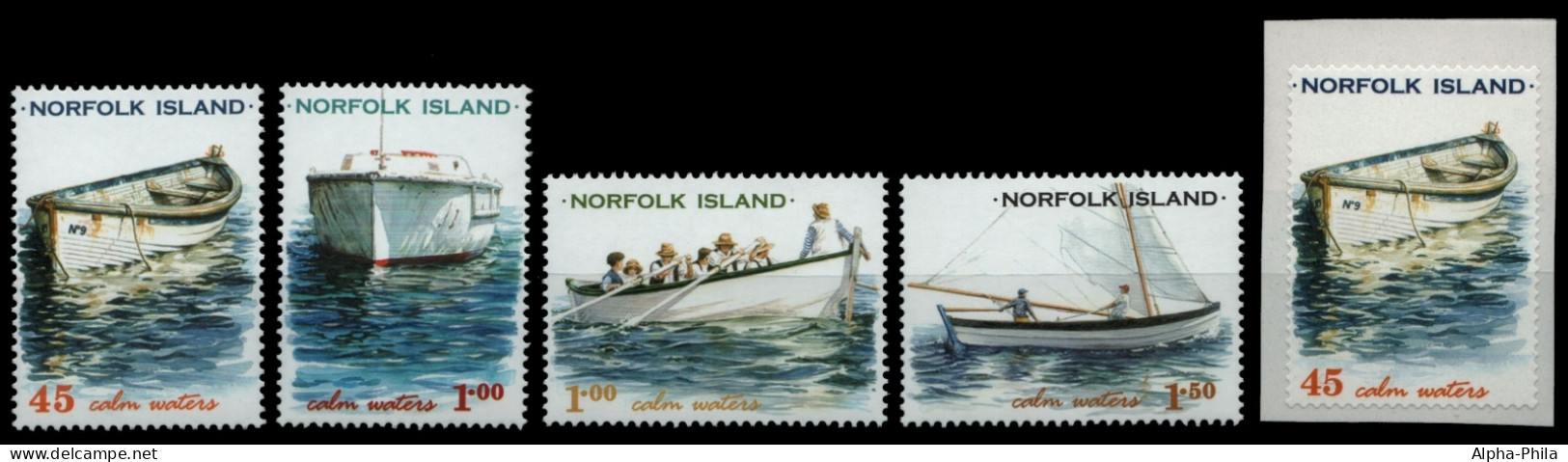 Norfolk-Insel 2001 - Mi-Nr. 760-763 & 764 ** - MNH - Boote / Boats - Norfolk Island