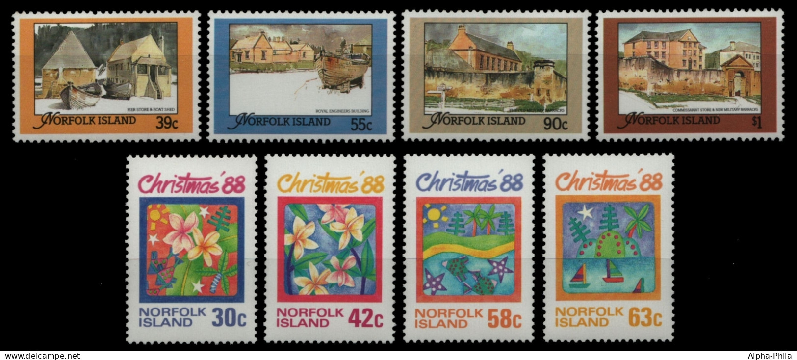 Norfolk-Insel 1988 - Mi-Nr. 443-446 & 447-450 ** - MNH - 2 Ausgaben - Norfolk Island