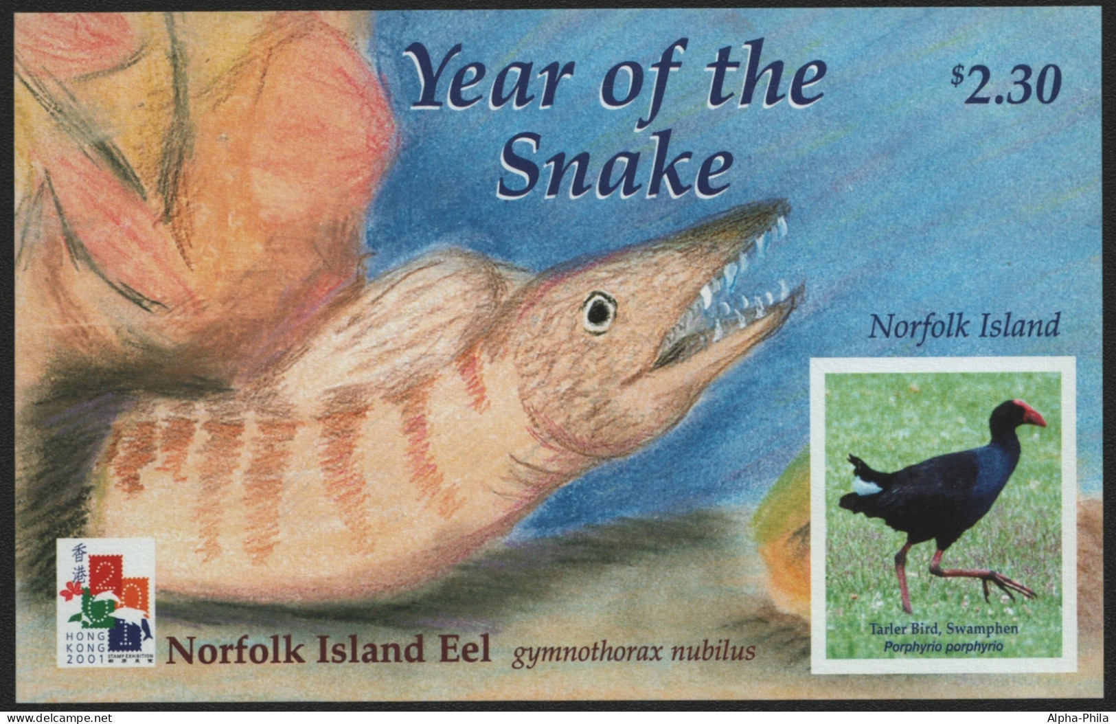 Norfolk-Insel 2001 - Mi-Nr. Block 38 ** - MNH - Jahr Der Schlange - Norfolk Island