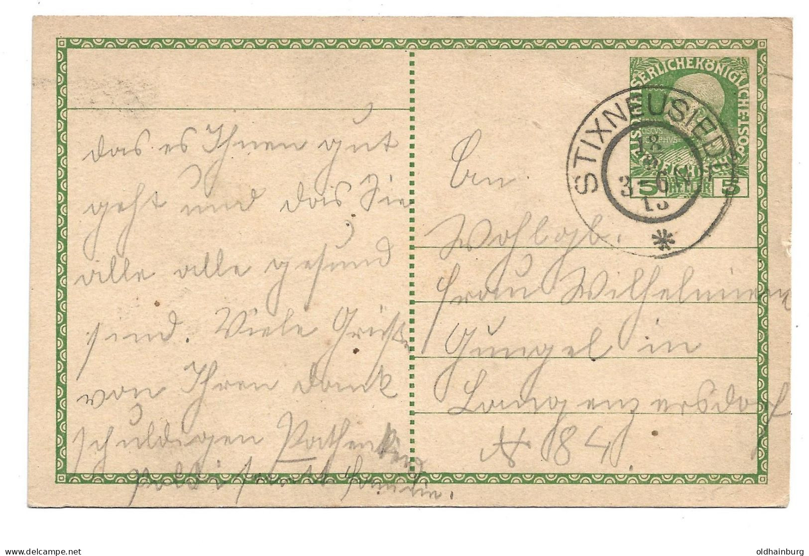 0152s: Heimatsammler Stixneusiedl, Alte Postkarte 1915 Bedarfsgerecht Gelaufen - Bruck An Der Leitha